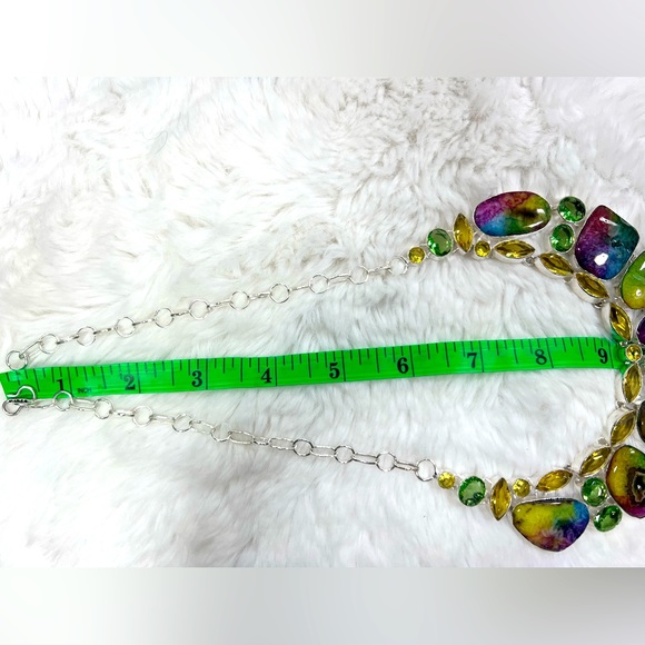 Rainbow 🌈 Solar Quartz 925 Large Gemstone Necklace & Bracelet ONLY #A22 - Picture 8 of 12
